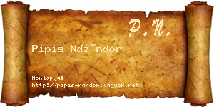 Pipis Nándor névjegykártya