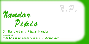 nandor pipis business card